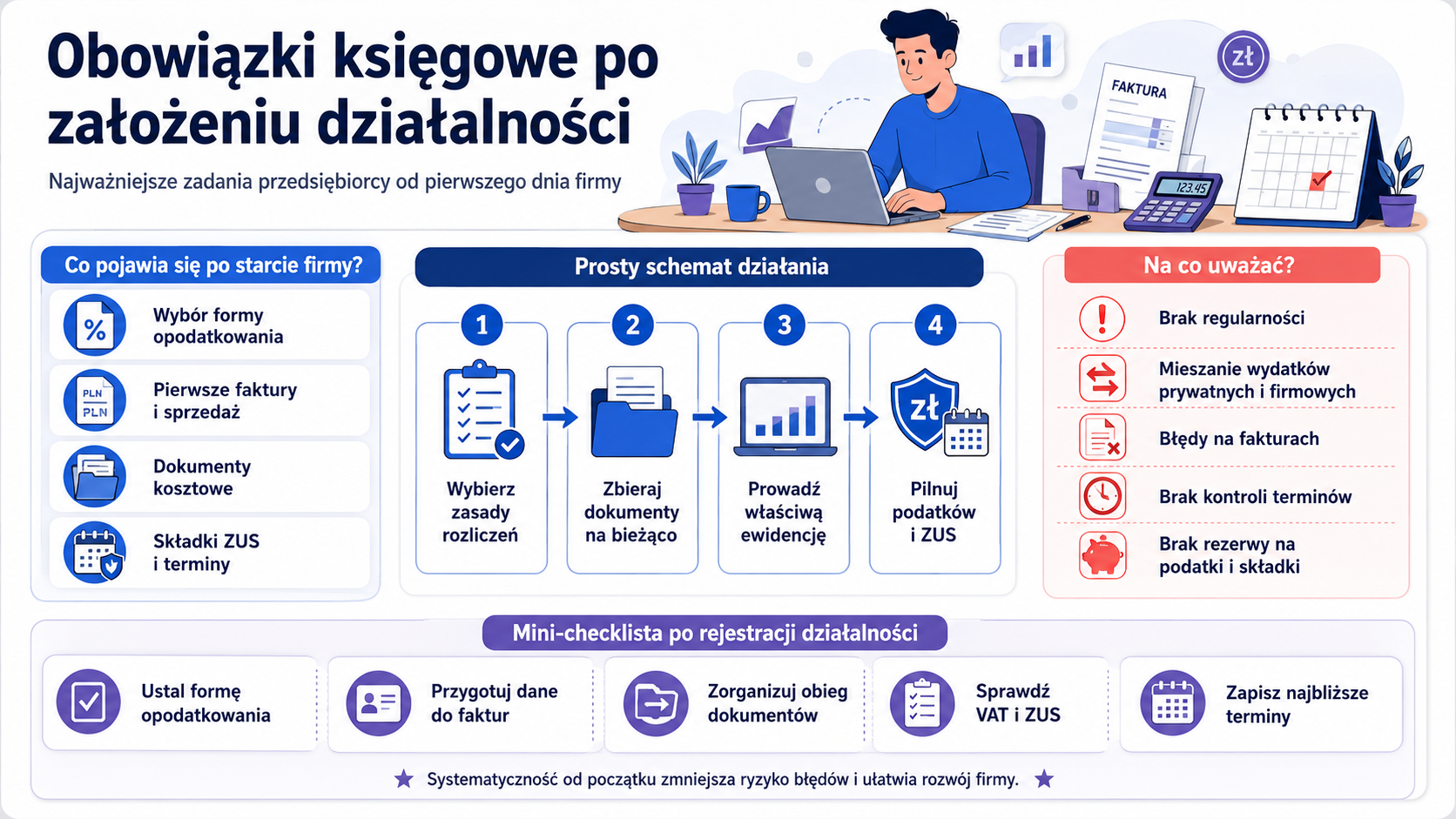 wsparcie przy zakładaniu firmy infografika